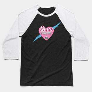 Love Cancels Hate Pink Heart Lotus Baseball T-Shirt